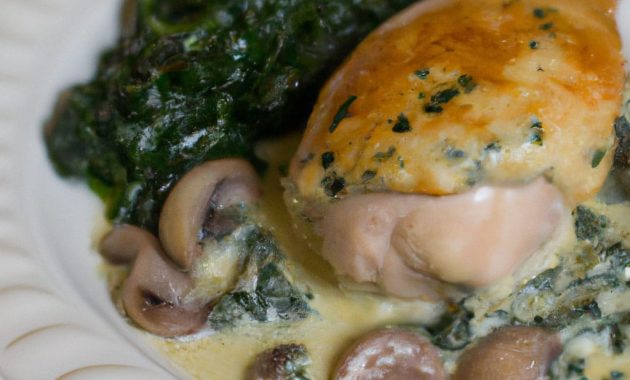 Creamy Mushroom and Spinach Stuffed Chicken